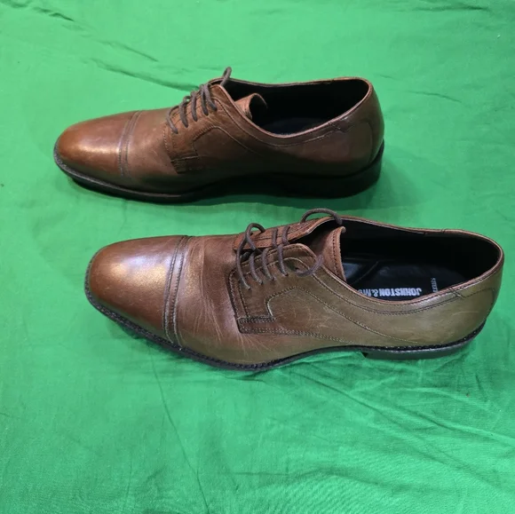 Johnston & Murphy Brown Leather Cap Toe Mens Dress Shoes Size 10M - Picture 4 of 9